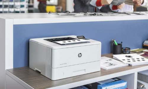 HP LaserJet Pro M404n with paper jam troubleshooting tools